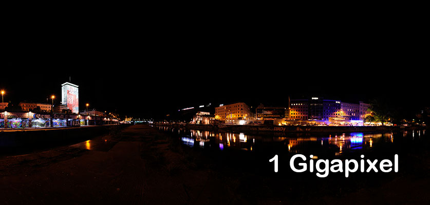 Donaukanal bei Nacht 1 Gigapixel